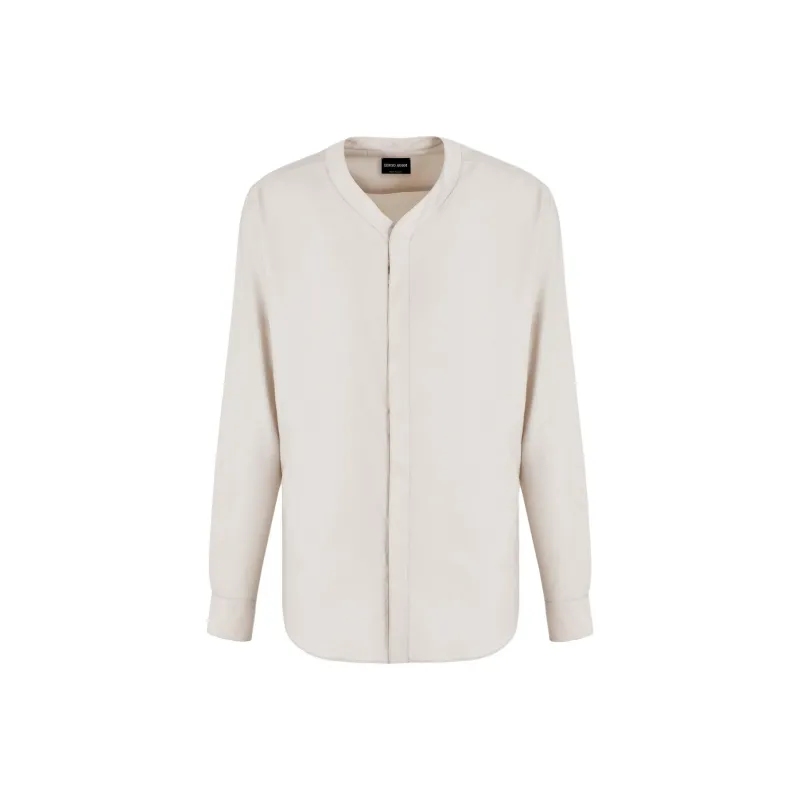 GIORGIO ARMANI Asv V neck Shirt In Cotton And Silk-0