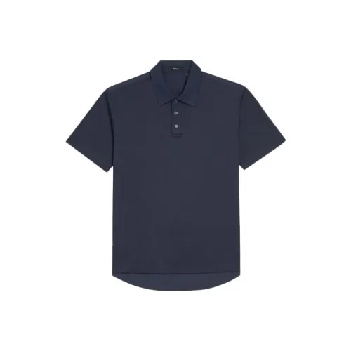 THEORY Polo Shirt Mens Mixed Hunter Green