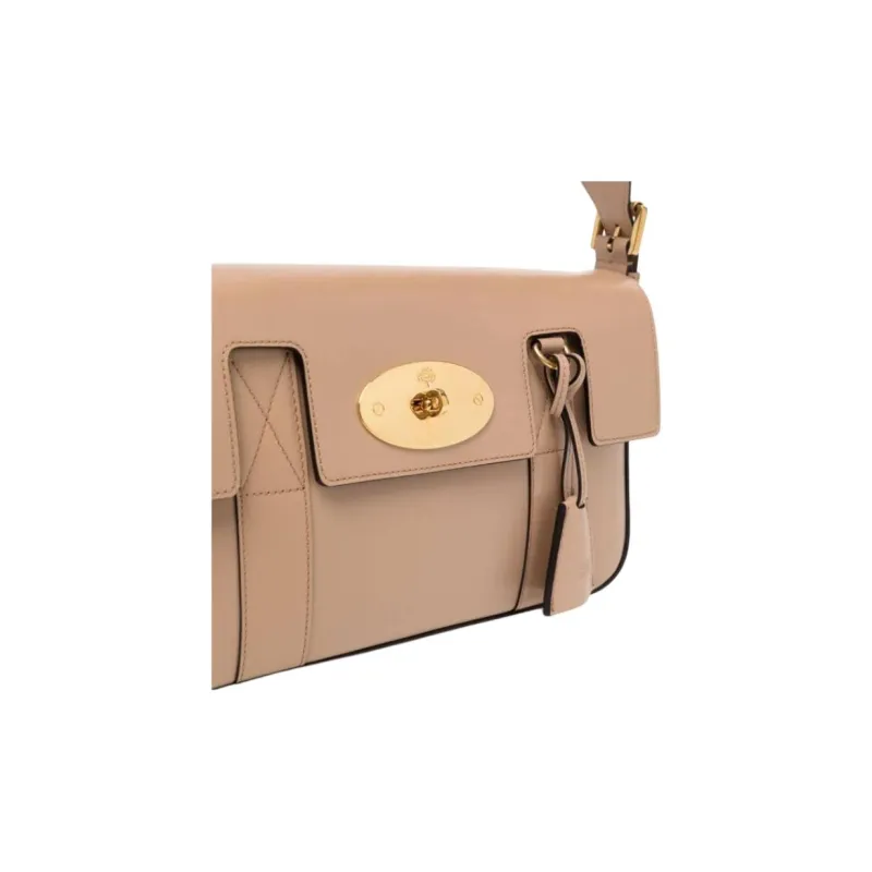 Mulberry Calfskin Handbag, Shoulder Bag Women's Light Beige-2