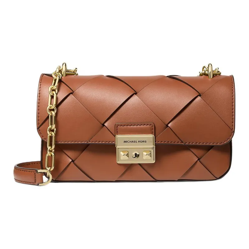 MICHAEL KORS Tribeca Leather Shoulder Bag Small Size Women's Brown-0