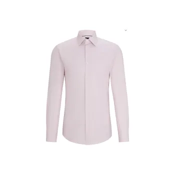 HUGO BOSS Slim-Fit Shirt In Printed Stretch-Cotton Dobby Shirt Men's Light Pink