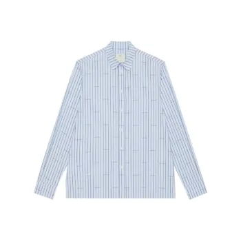 Givenchy Logo Print Striped Long Sleeve Shirt