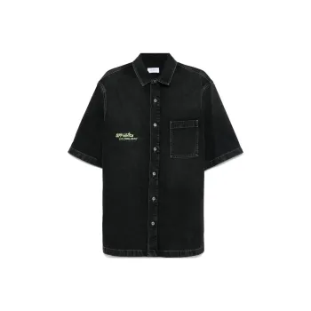 OFF WHITE Irregular Logo Embroidered Buttoned Shirt