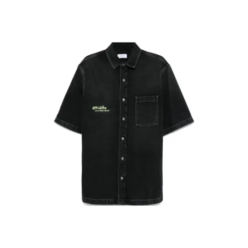 OFF WHITE Irregular Logo Embroidered Buttoned Shirt