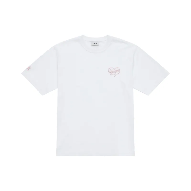MLB New York Yankees Heart SS25 T Shirt Unisex Ecru-0