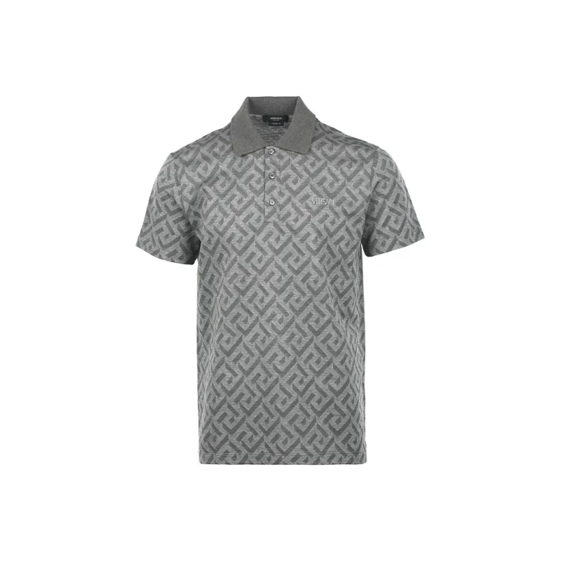 VERSACE SS23 Polo Shirt Men's Gray-0