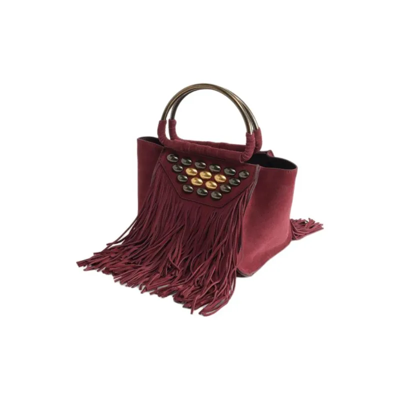 ZARA LIMITED EDITION Cow Leather Crossbody Handbag Mini Women's Deep Red-1