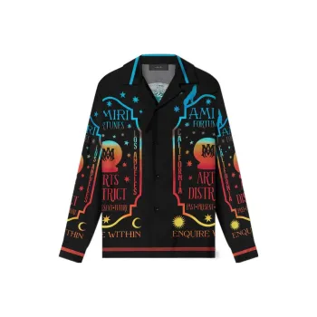 AMIRI Fortune Long Sleeve Bowling Shirt