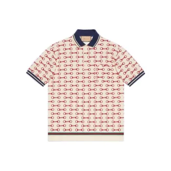 GUCCI FW22 Polo Shirt Men's Ecru