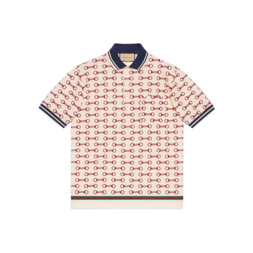 GUCCI FW22 Polo Shirt Men's Ecru