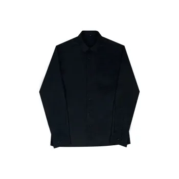 MUCUNSHU Shirts Men Black No Tie