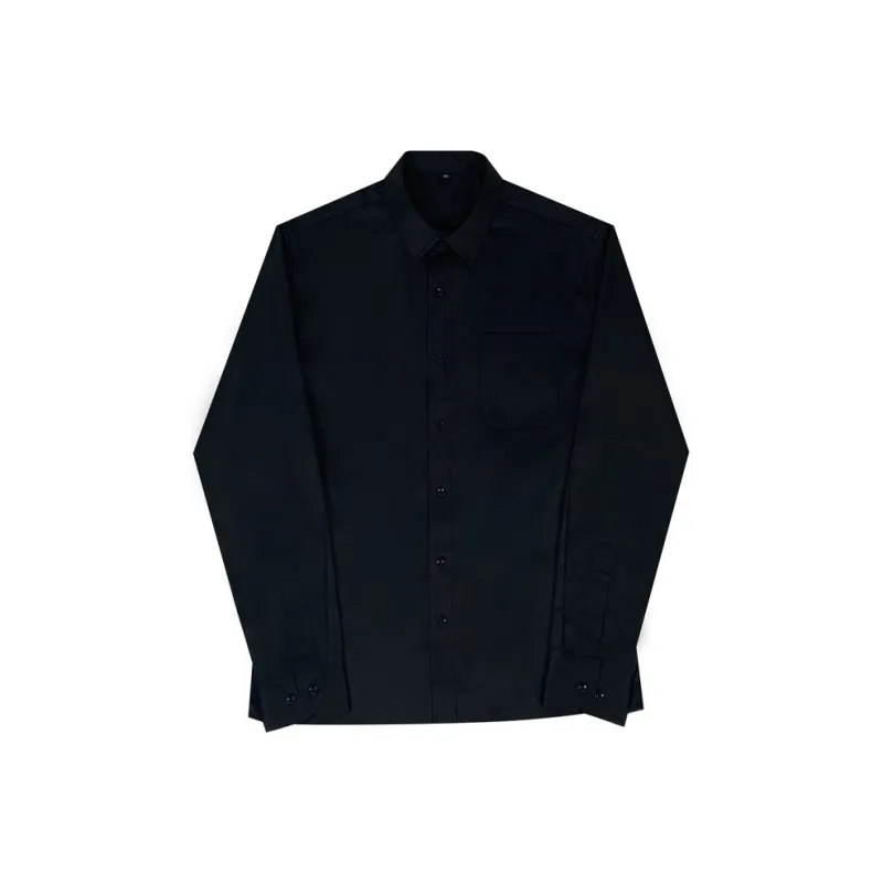MUCUNSHU Shirts Men Black No Tie-0