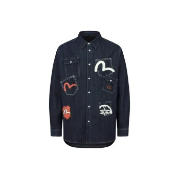 EVISU Shirts Men Denim Blue
