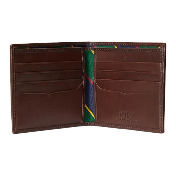 Polo Ralph Lauren Fabric Cow Leather Patchwork Wallet Men's Green/Dark Blue-2