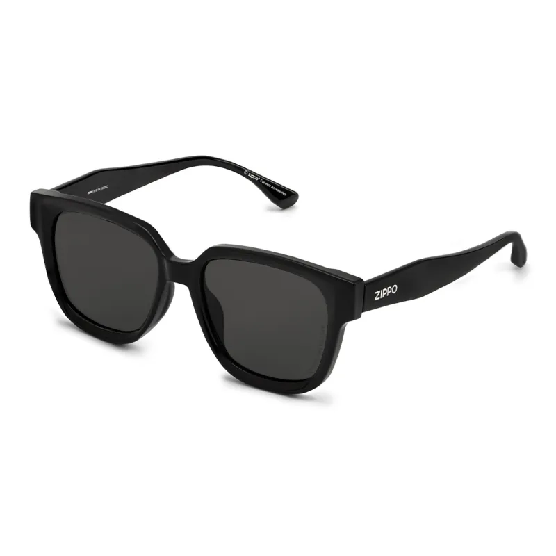 ZIPPO Plate Frame TR90 Square Sunglasses Unisex Black/grey Frame-0