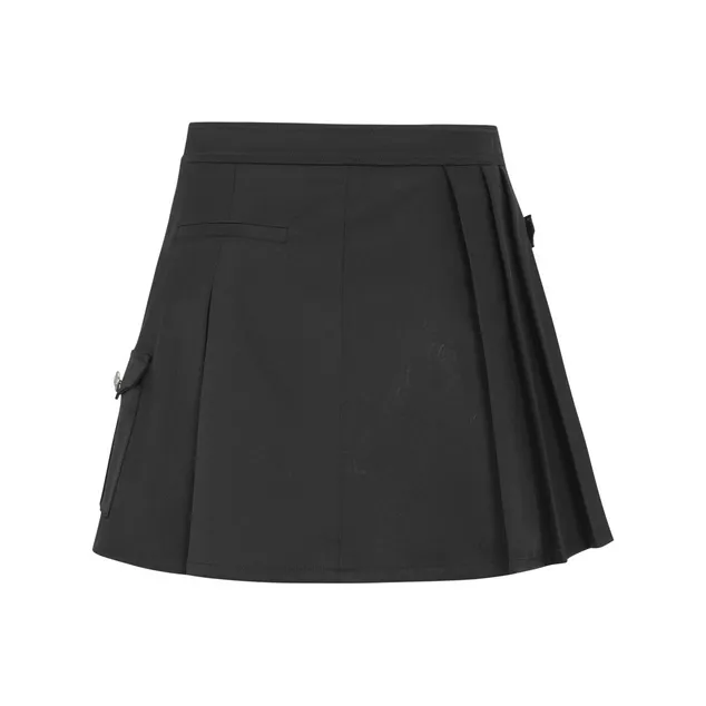 Three Quarters Casual Short Skirts Women's Black-1