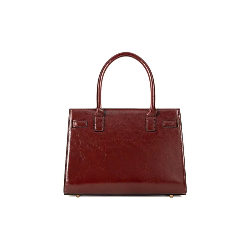 Vigno Synthetic Leather Portable Tote Bag, Shoulder Bag, Crossbody Bag Regular Women's Red-4