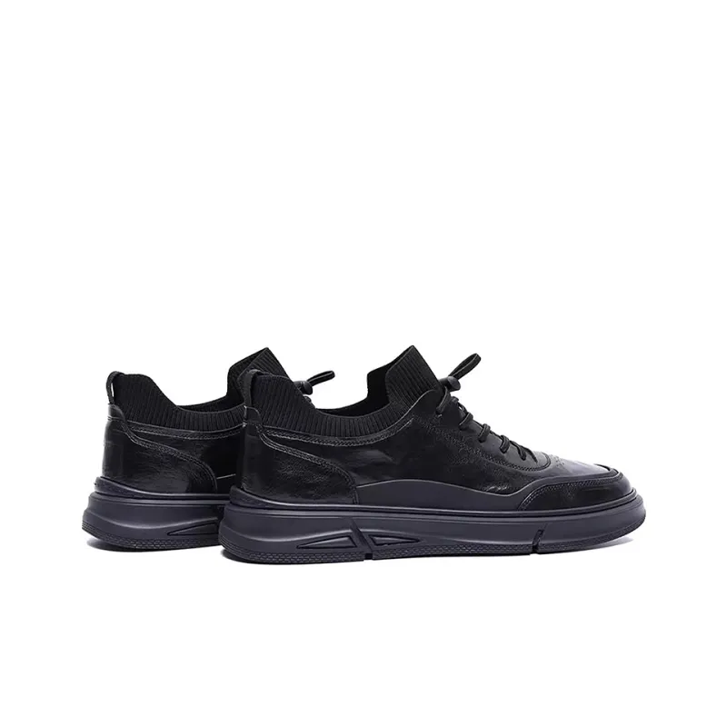 Bansley Slip Resistant Mid Top Skateboard Shoes Men's Black-4