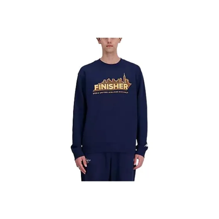New Balance United Airlines NYC Half Finisher French Terry Crew Sweatshirt Men's Navy-0