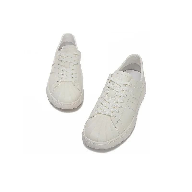 Bansley Abrasion Resistant Low Top Skateboard Shoes Men's White-4