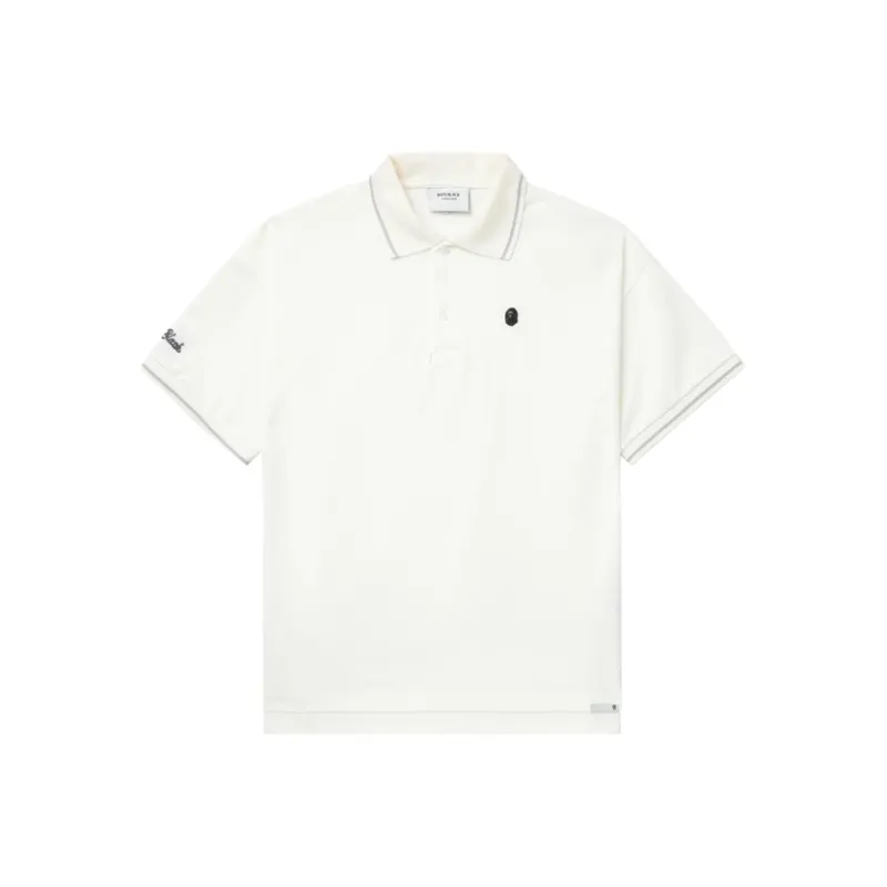 BAPE BLACK Paisley Placket Polo Shirt-0