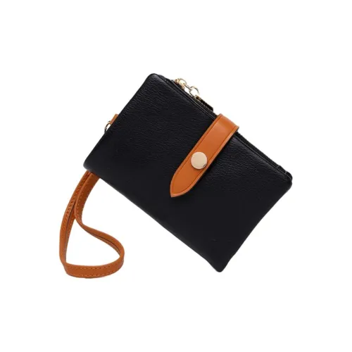 Tong Tong Rabbit Leather Wallet Women's Black/Red/Earth Yellow/Pink/Yellow Green/Khaki/Light Blue/White