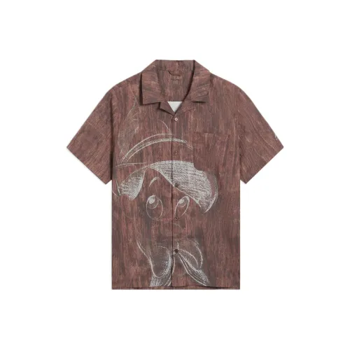 Disney X LINING Disney Shirts Men Umber Wood Grain All Over Print