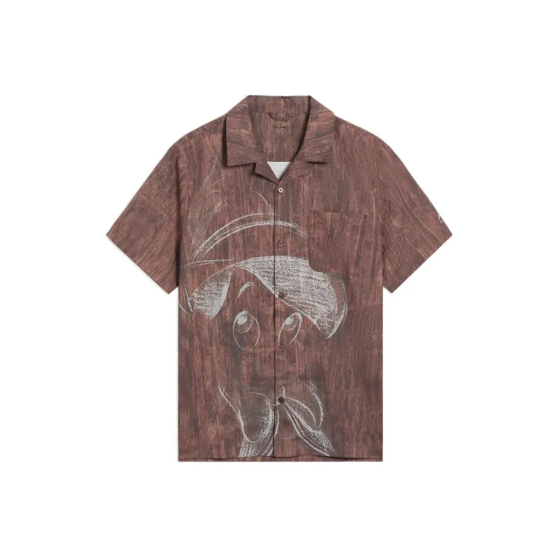 Disney X LINING Disney Shirts Men Umber Wood Grain All Over Print-0