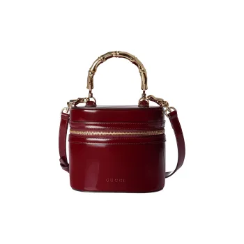 GUCCI Leather One Shoulder Handbag Extra Mini Women's Red