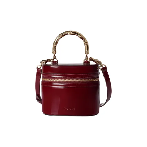 GUCCI Leather One Shoulder Handbag Extra Mini Women's Red