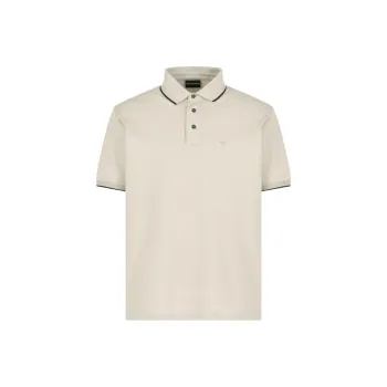 EMPORIO ARMANI Stretch Piqué Polo Shirt With Micro Eagle Embroidery
