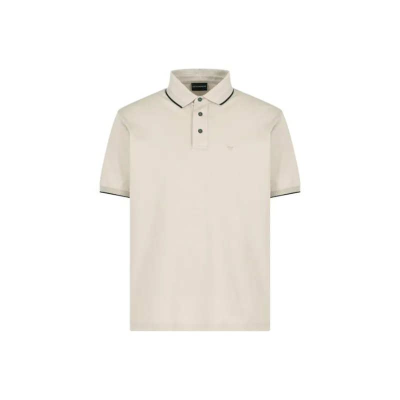 EMPORIO ARMANI Stretch Piqué Polo Shirt With Micro Eagle Embroidery-0
