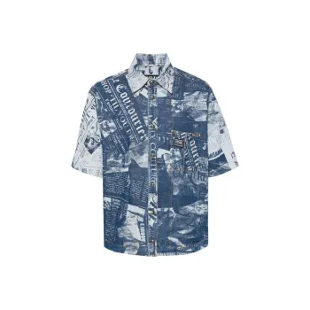 VERSACE JEANS COUTURE Magazine print Denim Shirt