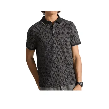 MICHAEL KORS Greenwich Signature Logo Print Cotton Polo Shirt