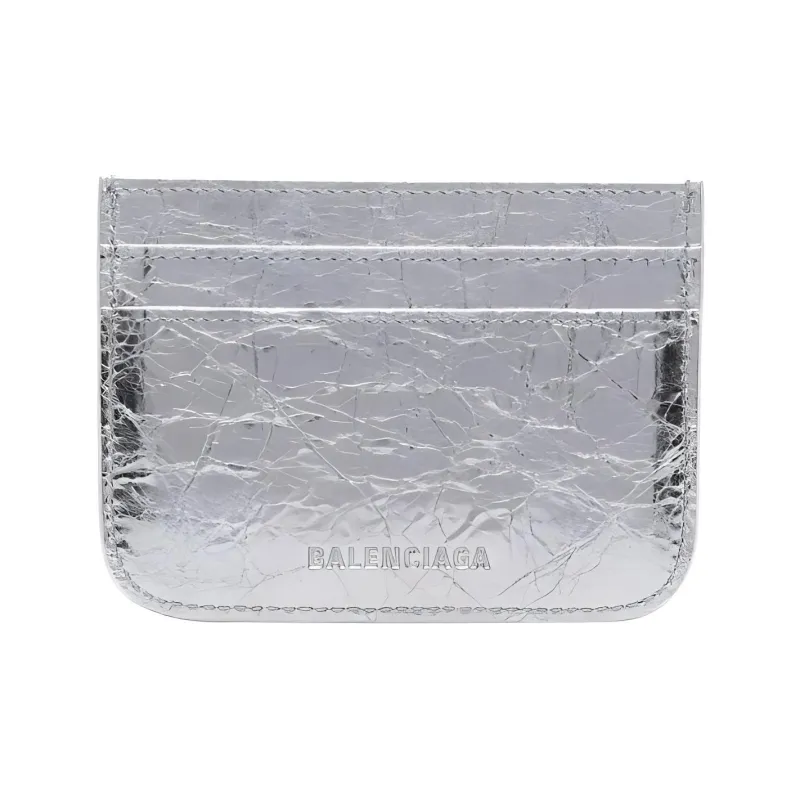 Balenciaga Balenciaga Le Cagole Lambskin Card Holder Women's Silver-1