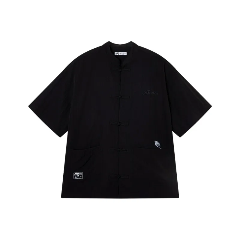 NPC Men's Trendy Chinoiserie Loose Fit Short-Sleeved Shirt Unisex-7