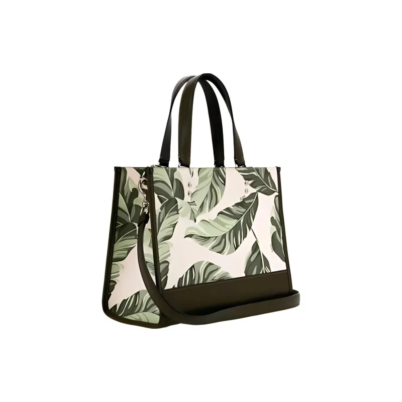 COACH Dempsey Fabric With Leather Portable Crossbody Bag Shoulder Bag Women's Green-1