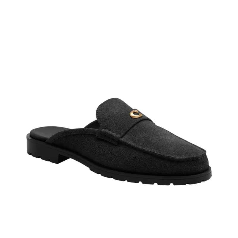 COACH Rubber Sole Slip Resistant Closed Toe Slippers Women's Black-2