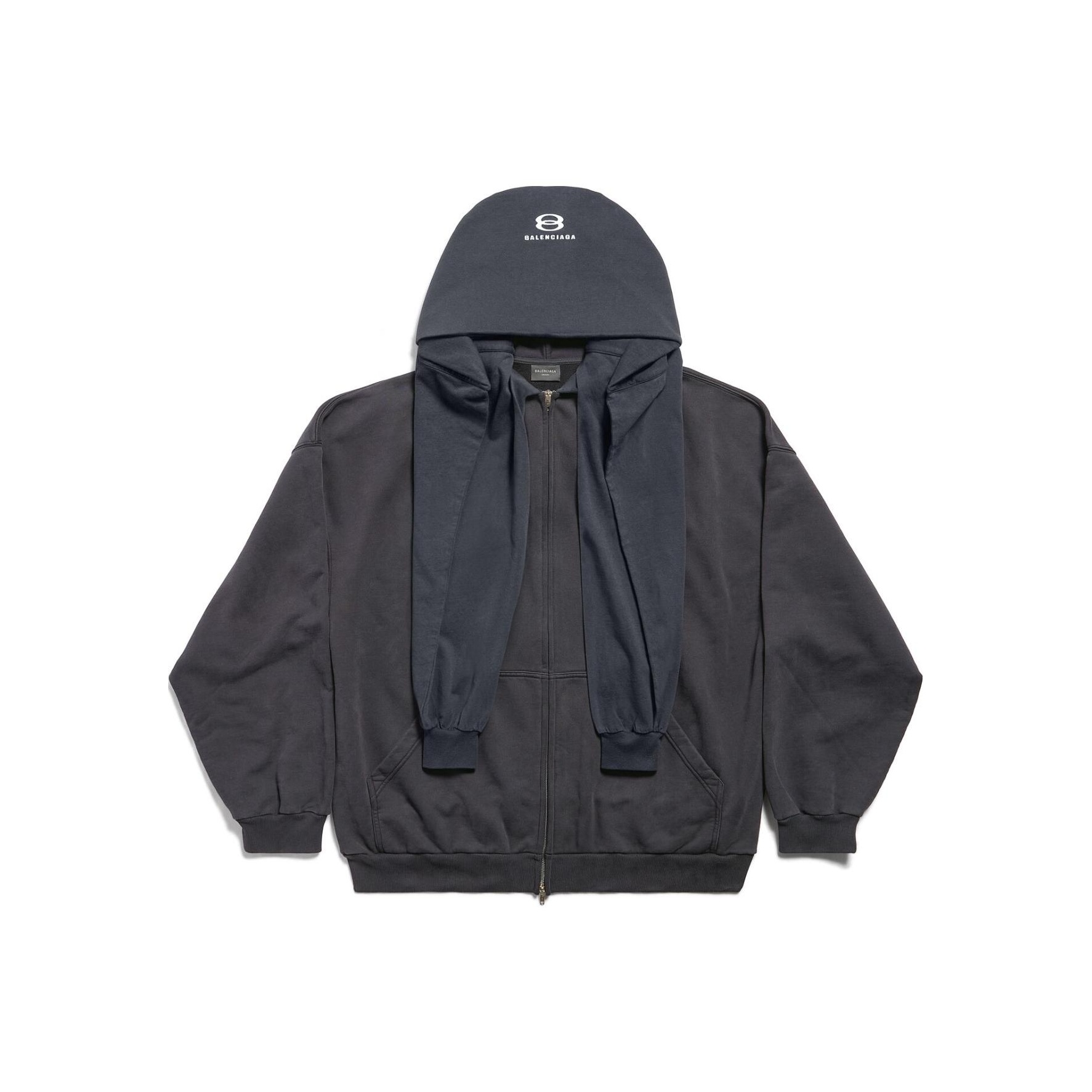 Balenciaga FW24 Unity Sport Icon Incognito Zip-Up Hoodie