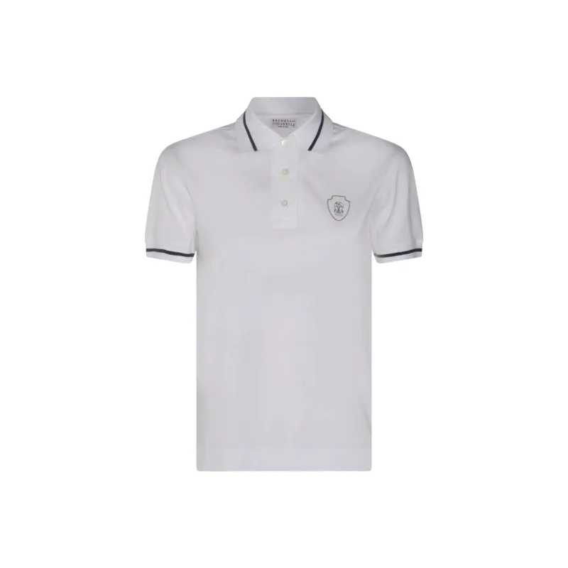 Brunello Cucinelli Logo Printed Short Sleeved Polo Shirt-0