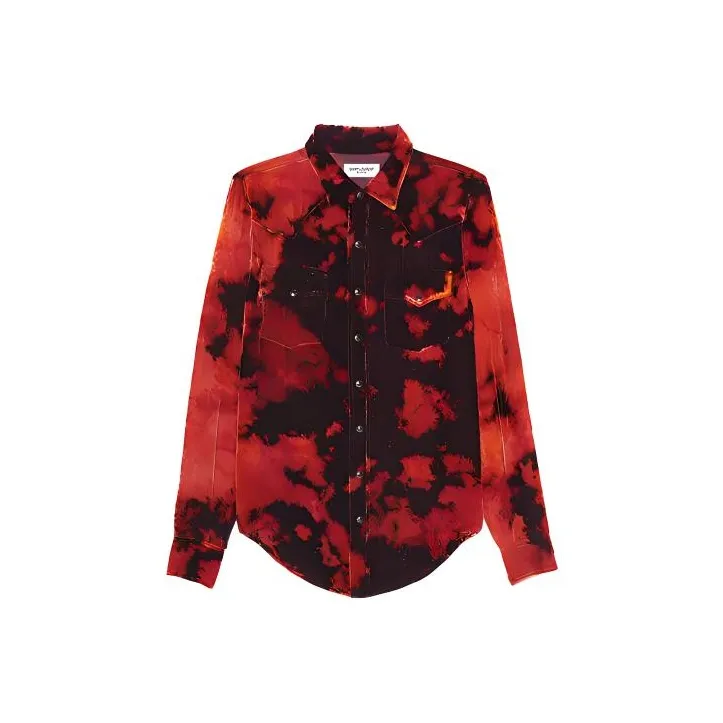 SAINT LAURENT Shirts Men Burgundy-0