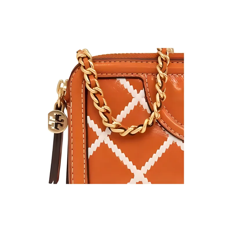 TORY BURCH Fleming Leather Crossbody Bag Shoulder Bag Women's Spring Red-2