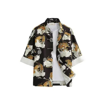 XUANSHENG Shirt Men's Black Tiger