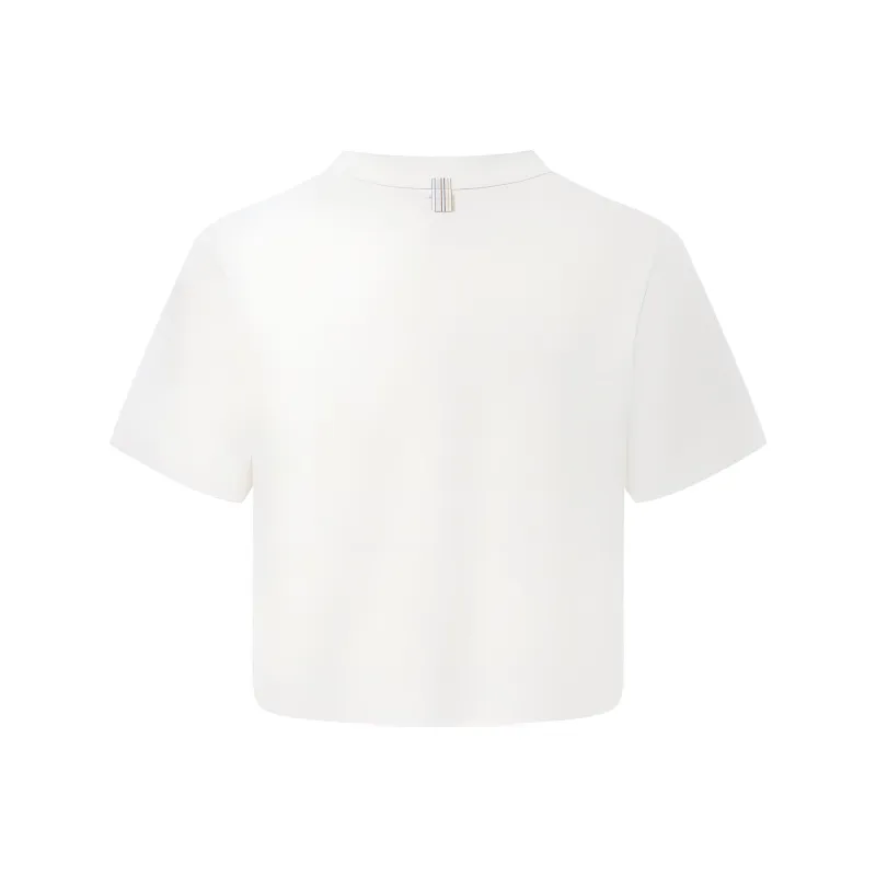 LiNing T Shirt, Crop Top Women's Ivory-1
