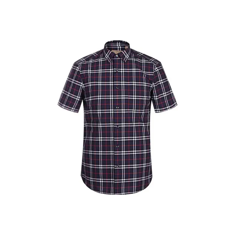 Burberry Shirts Men Marine Blue-0