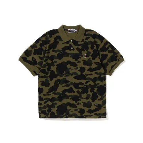 A BATHING APE 1st Camo Large Ape Head Polo