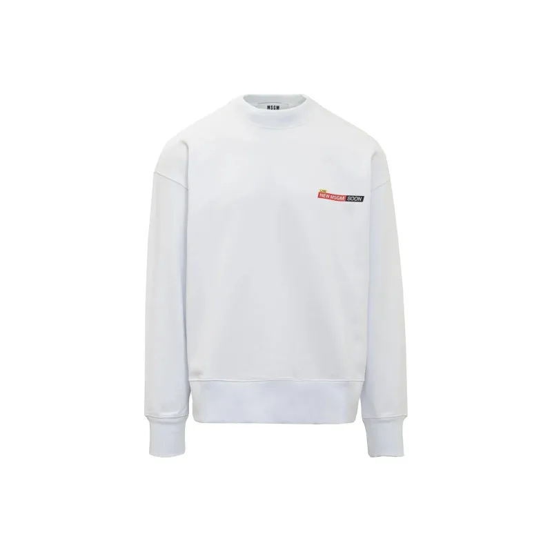 MSGM Live News Printed Crewneck Sweatshirt-0