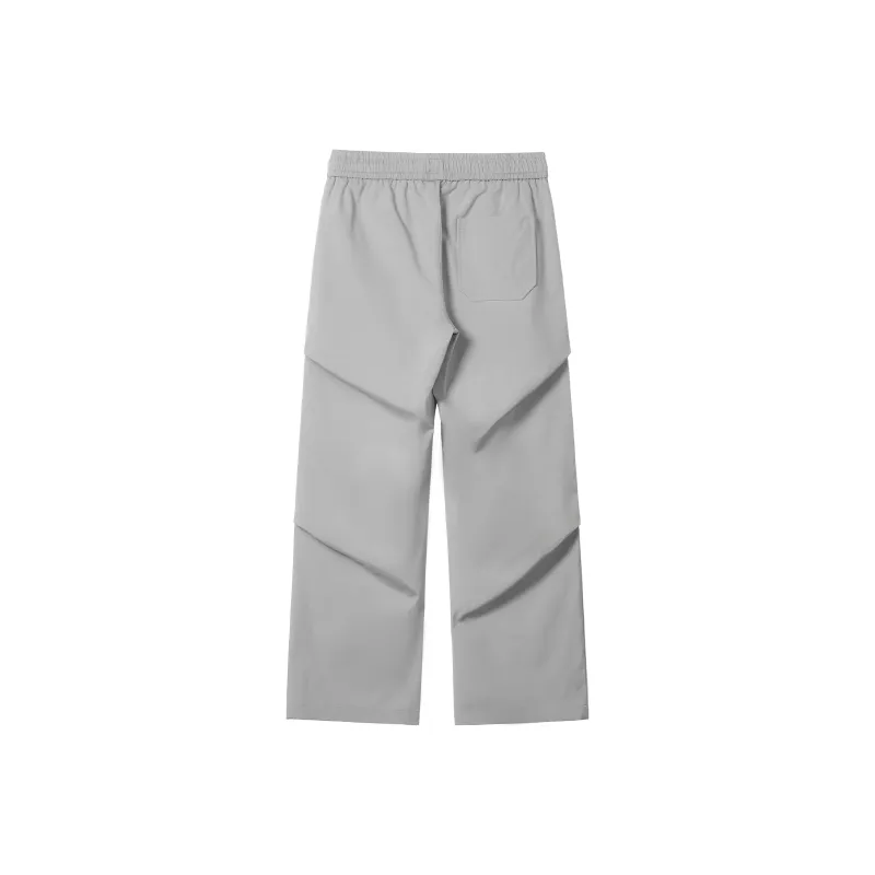 HOKLV Workwear Style Vintage Casual Pants, Wide Leg Straight Fit With A Draping Effect Unisex-4