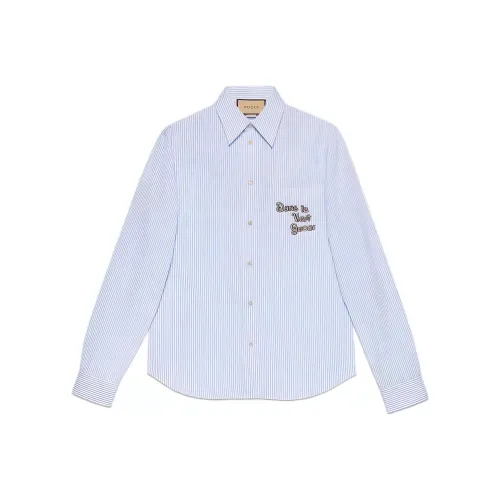 GUCCI Stripe appliqué Stripe print Shirt