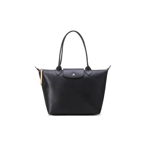 LONGCHAMP Le Pliage City Coated Canvas Dumpling Bag Handbag, Shoulder Bag Medium Size Women's Black